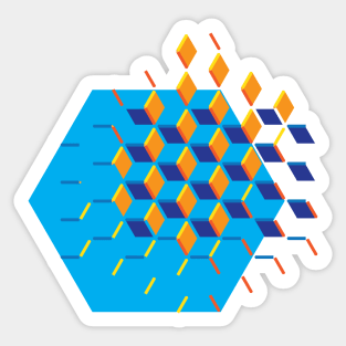 Hexagon Cubes Sticker